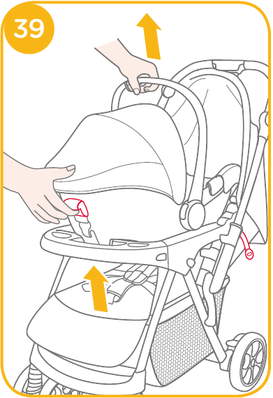 Het product van Joie-kinderwagens verwijderen - Stap 1