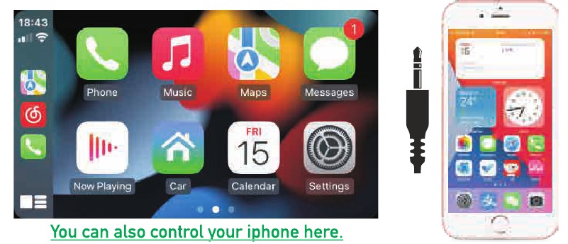 Verbinding maken met CarPlay via oplaadkabel (iPhone)