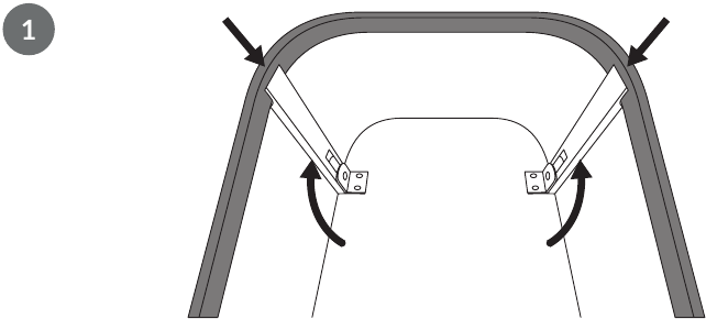 Installatie van het frame van de reiswieg - Stap 1
