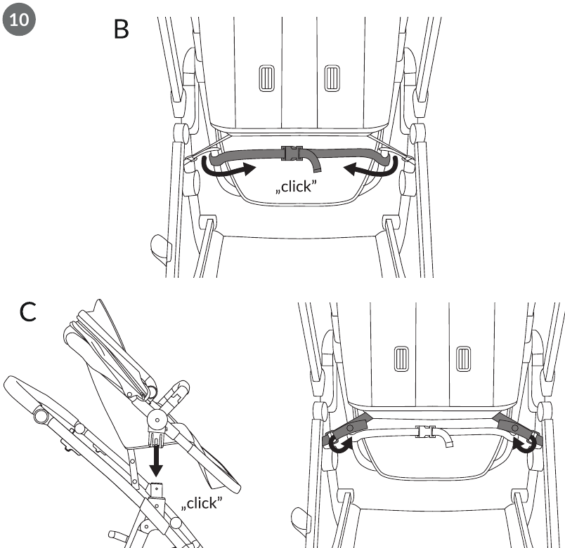 Installatie van het zitframe en de kap - Stap 4