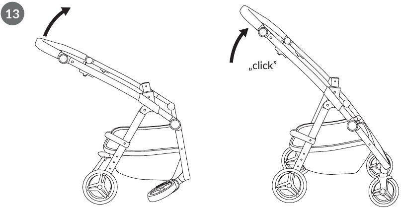 Het frame van de kinderwagen uitvouwen - Stap 2