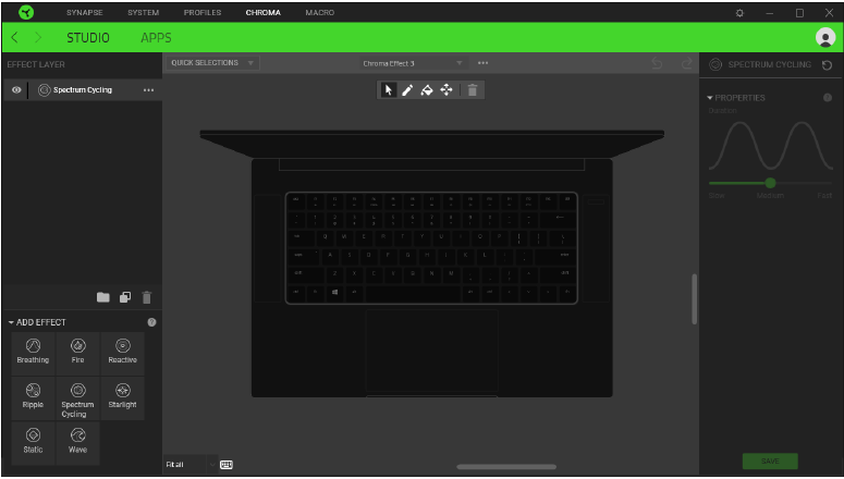 Configureren - Tabblad Chroma - Stap 1