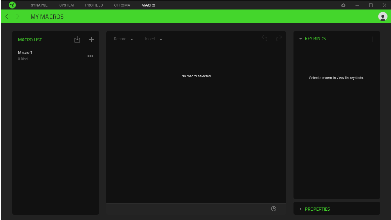 Configureren - Tabblad Macro's - Stap 1