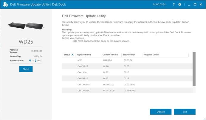 Firmware-update voor Dell docking station - Stap 2