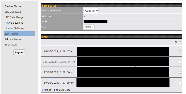 UI apparaatconfiguratie - SIM Toolkit