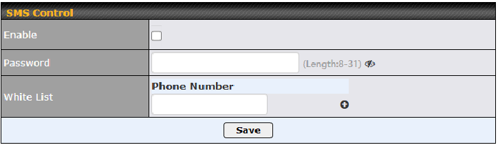Modeminstellingen - SMS-bediening