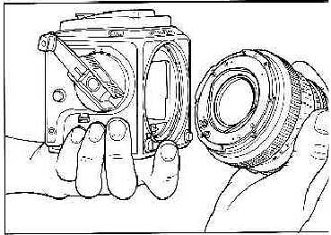 Basisbediening - De lens bevestigen - Stap 2
