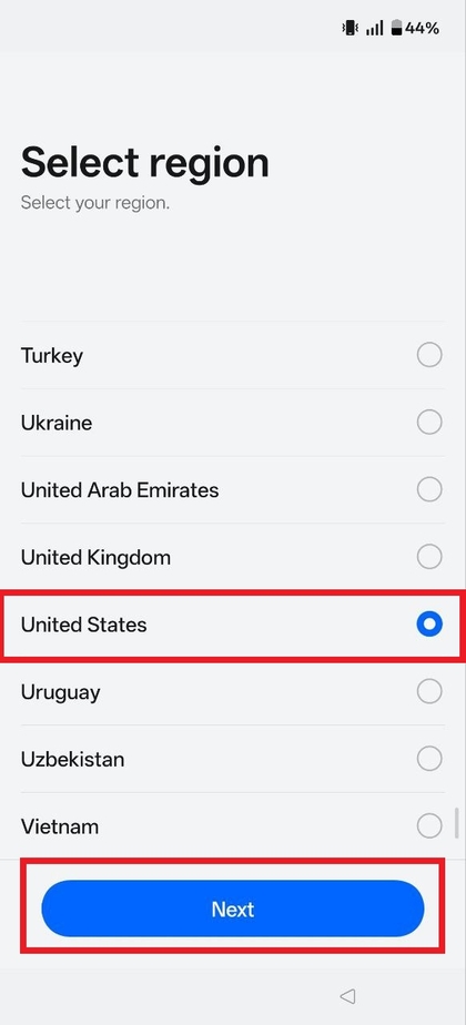 Regioselectie op OnePlus 13R 5G