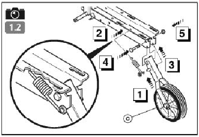 Het transportwiel monteren