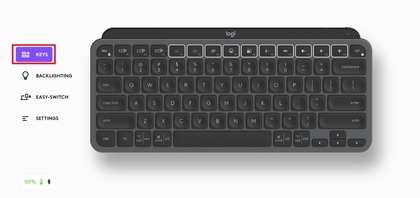 Toetsen aanpassen in Logitech Options