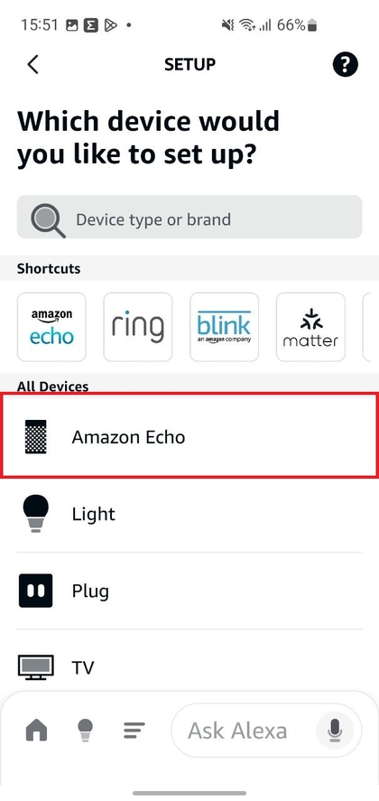 Echo Dot verbinden met wifi via de Alexa-app