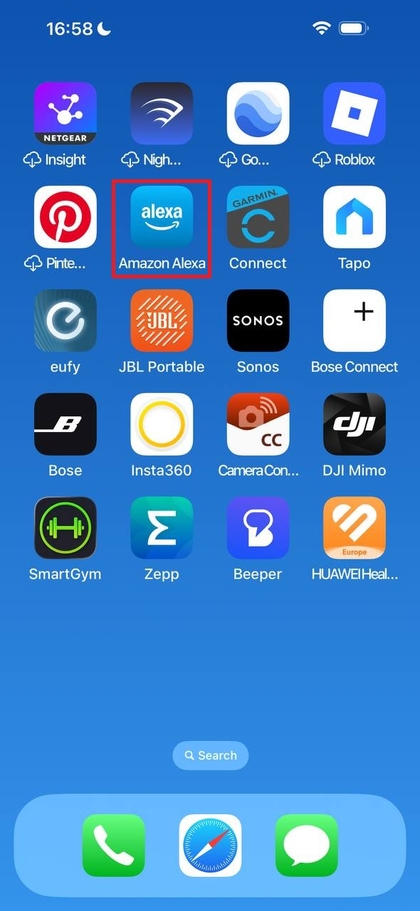 Alexa-app-pictogram op smartphone