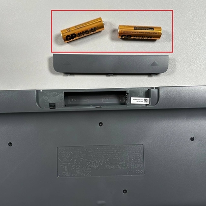 Oude batterijen worden uit het compartiment verwijderd