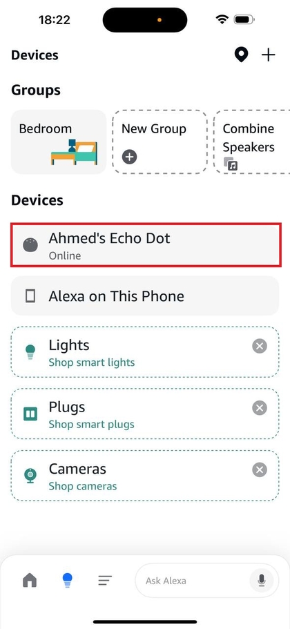 Indicatie Echo Dot verbonden