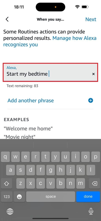Een spraakopdracht trigger instellen in de Alexa app