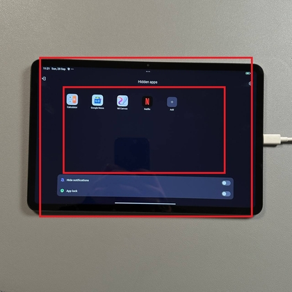 Gebaar om toegang te krijgen tot verborgen apps op de Xiaomi Pad 6