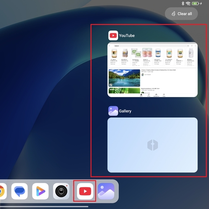 Menu Recente apps op Xiaomi Pad 6