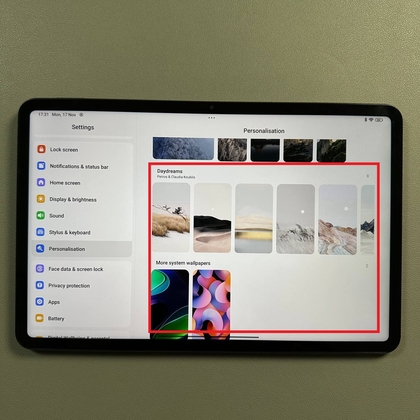 Vooraf ge&iuml;nstalleerde achtergrondopties op Xiaomi Pad 6