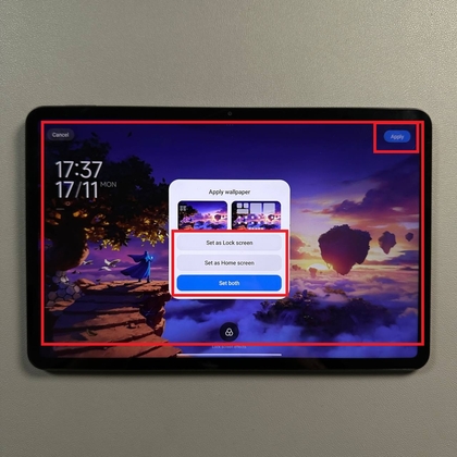 Voorbeeldscherm voor achtergrond op Xiaomi Pad 6