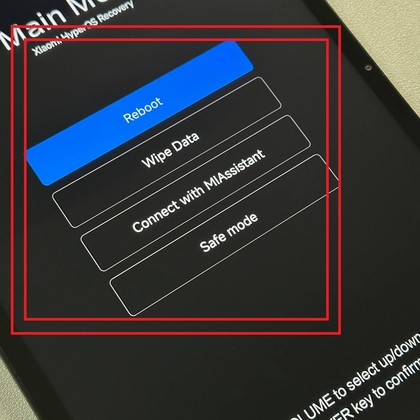 Opnieuw opstarten om de Veilige modus te verlaten op de Xiaomi Pad 6