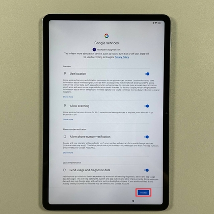 Google Services prompt