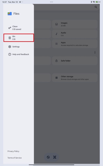 Toegang tot de prullenbak op Xiaomi Redmi Pad Pro