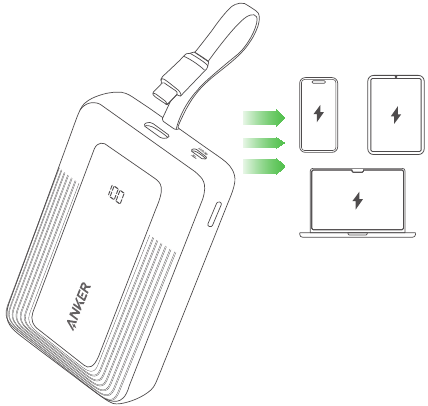 Uw apparaten opladen - Met ingebouwde USB-C-kabel