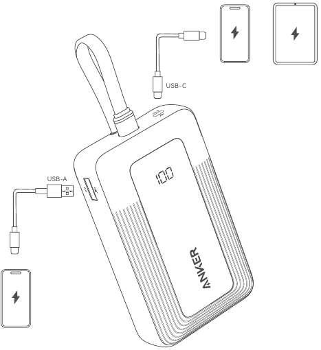 Uw apparaten opladen - Met de USB-poorten