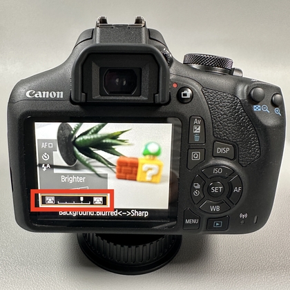 Instellingen voor achtergrondonscherpte op de Canon EOS 2000D