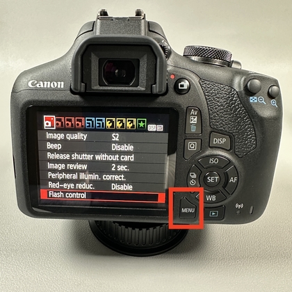 Canon EOS 2000D menuknop