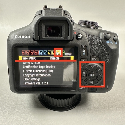 Navigeren naar Wi-Fi/NFC-instellingen op Canon EOS 2000D
