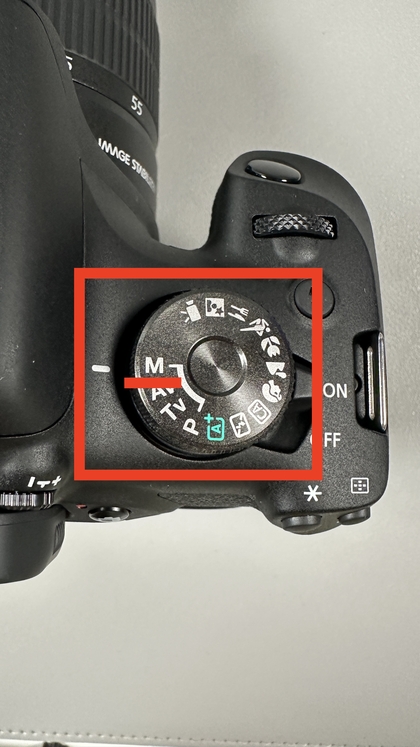 Handmatige modus selecteren op Canon EOS 2000D