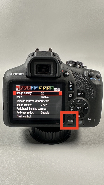 Menu-instellingen op camerascherm