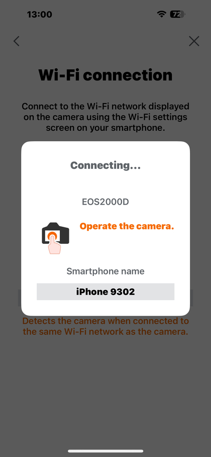 Canon Camera Connect-app op smartphonescherm