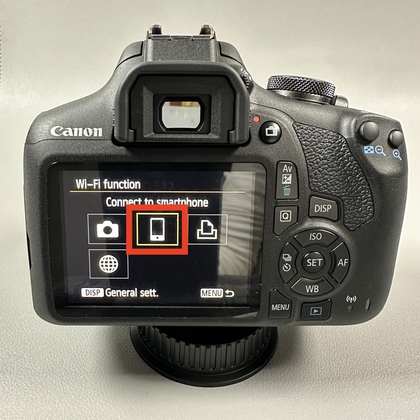 Smartphone-optie selecteren in het Canon-cameramenu