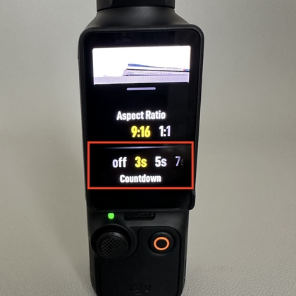 3-seconden timer selecteren op DJI Osmo Pocket 3