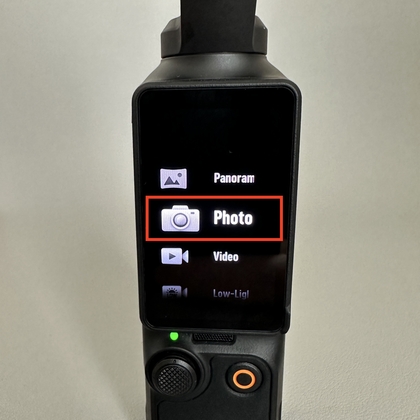 Foto modus selecteren op DJI Osmo Pocket 3