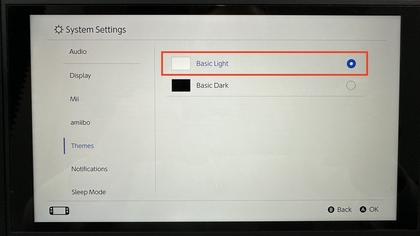 Lichte modus actief op Nintendo Switch 2