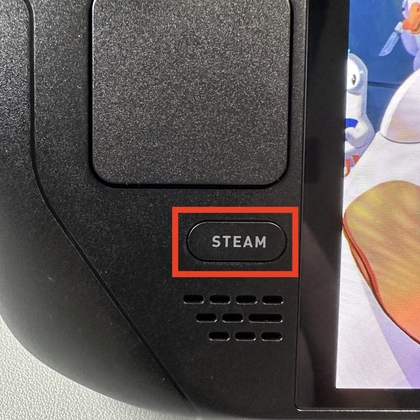 Steam en B knop ingedrukt houden op Valve Steam Deck