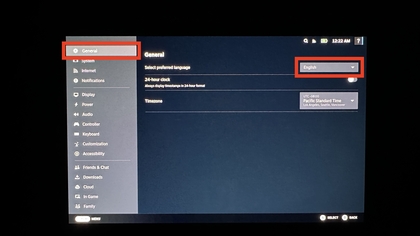 Regio- en taalinstellingen op Steam Deck OLED