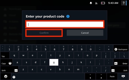 Een productcode invoeren op Steam Deck