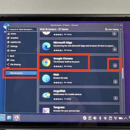 Google Chrome installeren op Steam Deck