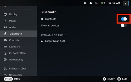 Bluetooth inschakelen op de Steam Deck OLED-console