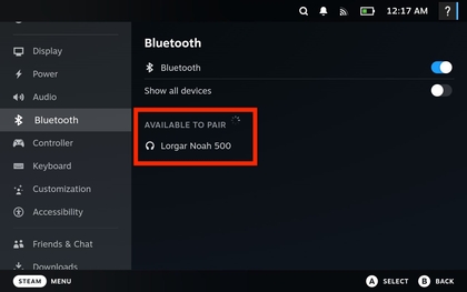 Sony XM3-koptelefoon koppelen met Steam Deck OLED-console