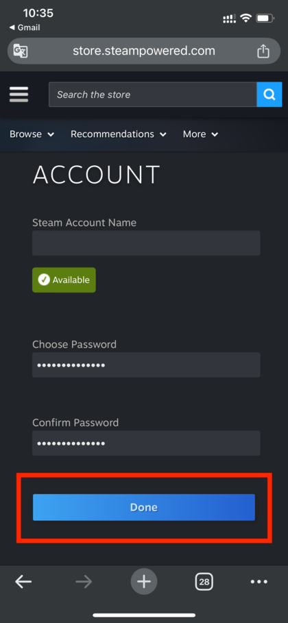 Inlogscherm Steam-account
