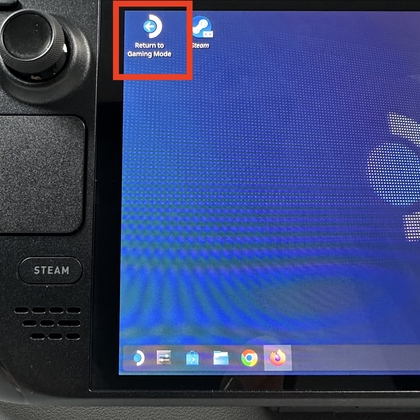 Dubbel tikken op het pictogram om terug te keren naar de gamingmodus op Steam Deck