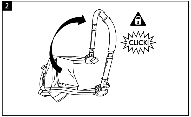 HET UITKLAPPEN VAN HET BUGGYFRAME - Stap 2
