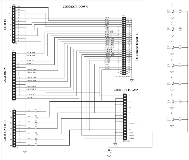Connect Down PCB Schematisch
