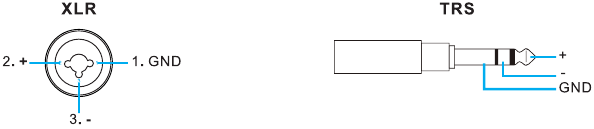 Pindefinitie van de vrouwelijke XLR/TRS-comboconnector
