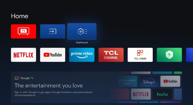 Toegang tot de startpagina van de tv